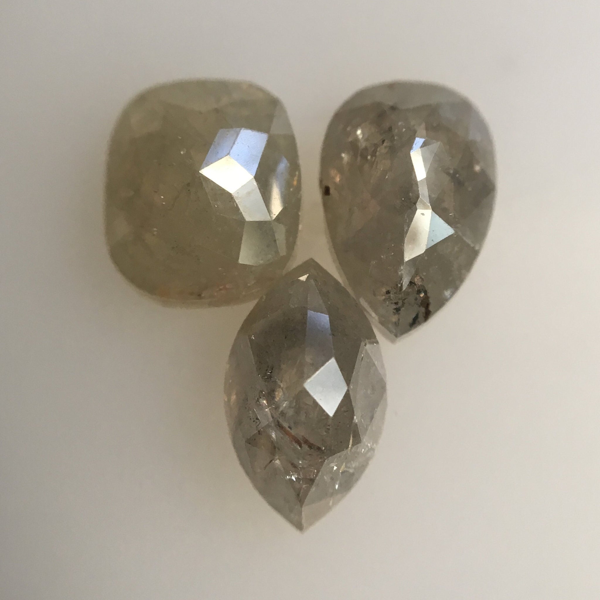 Genuine 2.95 Ct, 3 Pcs of Marquise and Pear Shape Gray Color Natural Loose Diamond Beautiful sparkling diamond for Jewellery AJ03/38