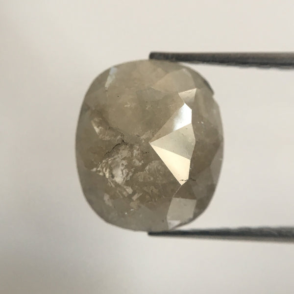 4.43 ct Oval Cut lite gray color opaque Rose cut Loose diamond 9.50 mm x 8.30 mm Diamond perfect for earrings or couple rings AJ04/07