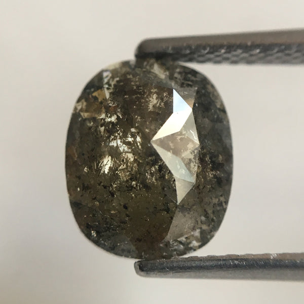 3.95Ct Dark Gray color Oval shape Rose cut Loose diamond, 9.50 mm x 7.90 mm size Diamond perfect for earrings or couple rings AJ04/08