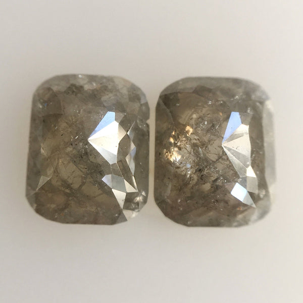 2.24 Ct Natural Square Cushion Shape Dark Gray Color Rose cut Loose Diamond 7.20 mm x 5.80 mm perfect for earrings or couple ring AJ04/20