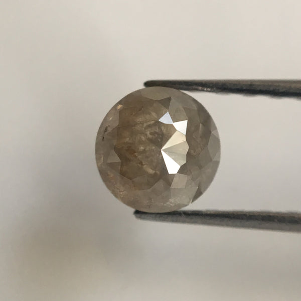 4 Pcs, 3.29 Carat 5.10 mm to 5.20 mm Grey and Dark Grey Round Rose cut Loose Natural Diamonds, Rose cut Natural diamond low price AJ06/12