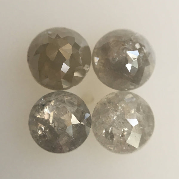 2.10 Ct Natural Loose Diamond Rose Cut Round Shape Ice Grey Color 4 pcs 4.60 mm to 4.80 mm, Rose cut Loose Natural diamond AJ06/23