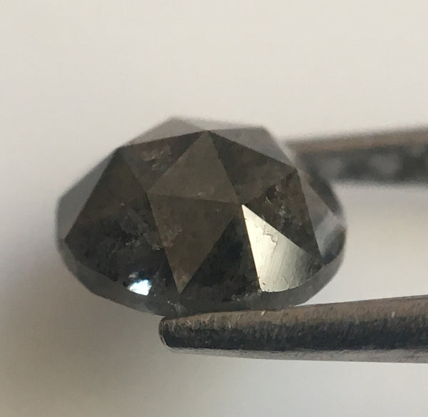 0.61 Ct Grey round rose cut rustic natural diamond, 5.27 mm X 2.60 mm Grey color rose cut natural diamond SJ33/39
