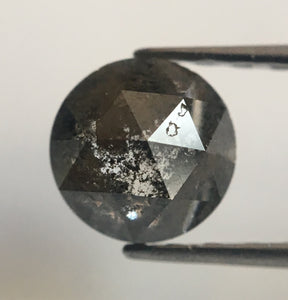 0.61 Ct Grey round rose cut rustic natural diamond, 5.27 mm X 2.60 mm Grey color rose cut natural diamond SJ33/39