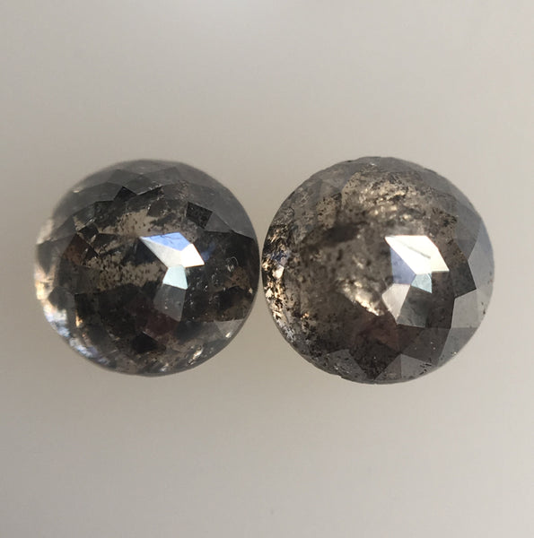 1.40 Ct Pair salt and pepper round rose cut natural loose diamond, 4.81 mm X 3.50 mm natural rustic diamond use for ring SJ33/44