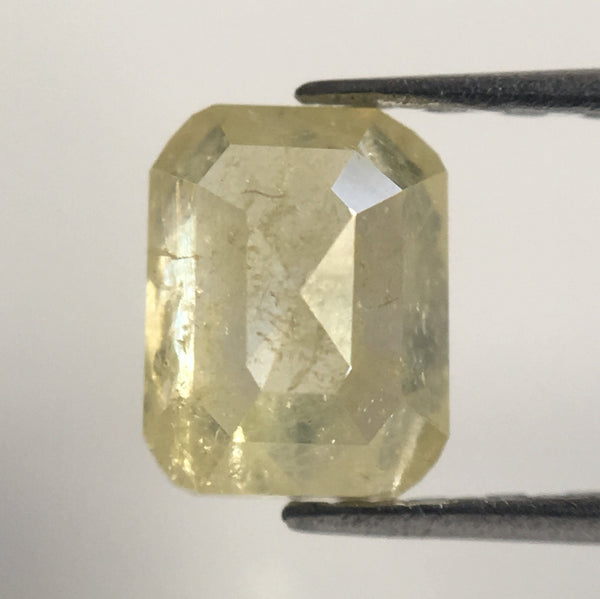 Genuine 0.70 Ct Yellow Color Emerald Shape Natural Loose Diamond, 5.53 mm x 4.31 mm x 2.87 mm Yellow Color Emerald Loose Diamond SJ38/11