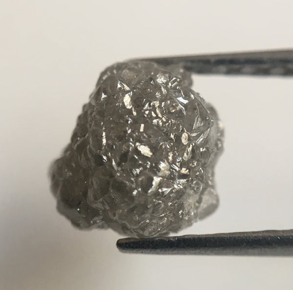 2.02 Ct 100% Natural loose Rough Diamond 6.13 mm x 6.03 mm Rare Fancy Fancy Grey Uncut Earth Mined SJ24/100