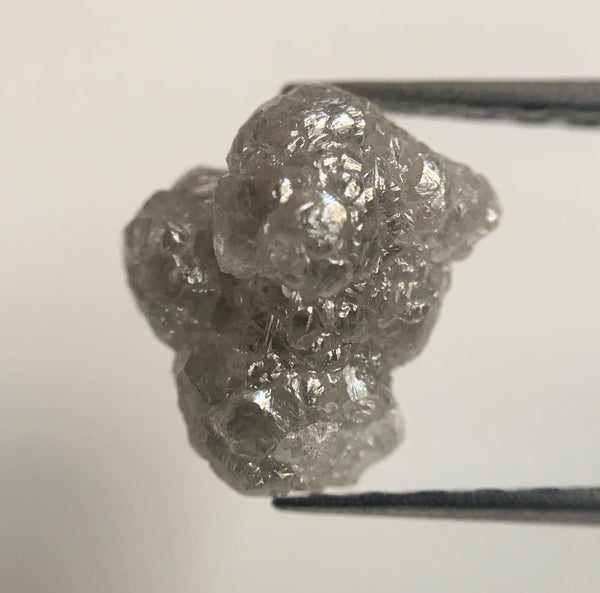2.06 Ct Natural Grey Uncut Raw Rough Loose Diamond 8.27 mm x 5.05 mm, Uncut Rough Diamond Crystal Earth Mined Origin South Africa SJ24/101