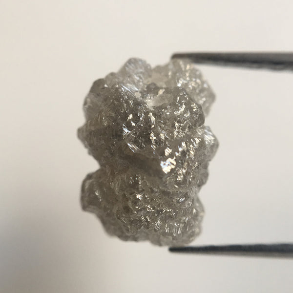 2.74 Ct Natural Grey Uncut Raw Rough Loose Diamond 9.01 mm x 5.98 mm, Uncut Rough Diamond Crystal Earth Mined Origin South Africa SJ24/104