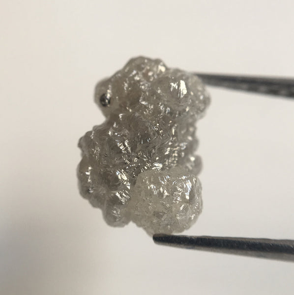 2.74 Ct Natural Grey Uncut Raw Rough Loose Diamond 9.01 mm x 5.98 mm, Uncut Rough Diamond Crystal Earth Mined Origin South Africa SJ24/104
