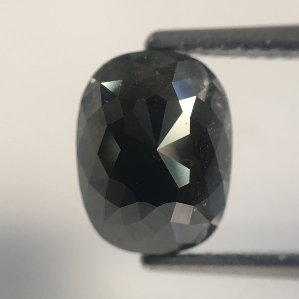 2.79 Ct Natural Black Oval shape rose cut Loose diamond, 8.81 mm x 6.76 mm x 4.72 mm Oval Cut Black Color natural Loose Diamond AJ10/05