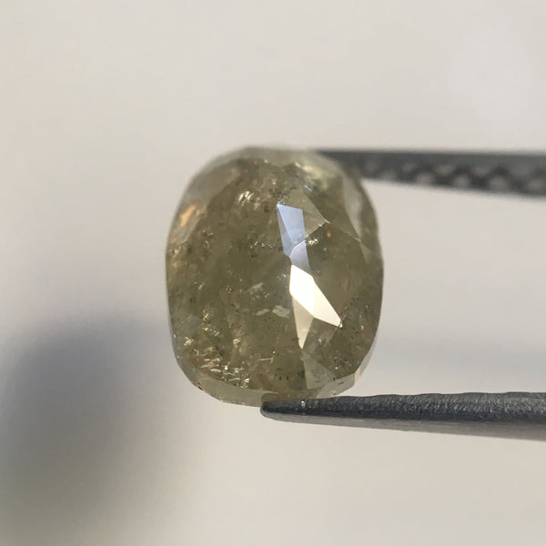 1.86 Ct Oval Shape Yellowish Grey Color Natural Loose Diamond 8.65 mm x 6.13 mm x 3.87 mm Oval Cut Rustic Diamond/Rose Cut Diamond AJ10/12