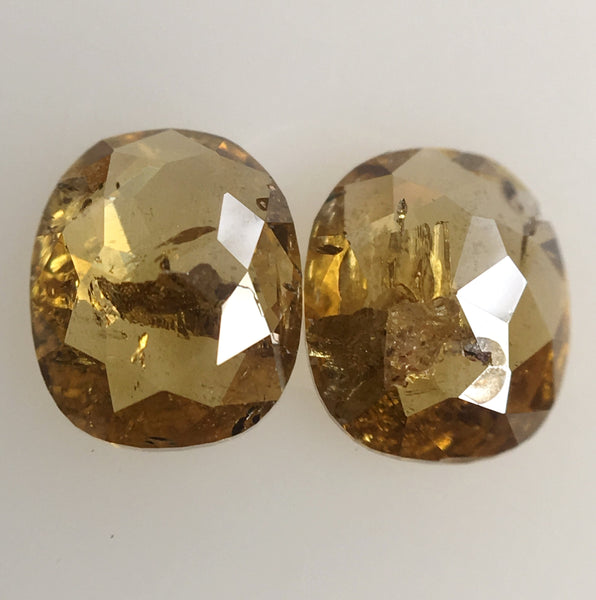 Pair Of 0.87 Ct Oval Shape Fancy Brown Color Natural Loose Diamond 5.73 mm X 4.7 mm, Oval Shape Rose Cut Natural Loose Diamond SJ41/11