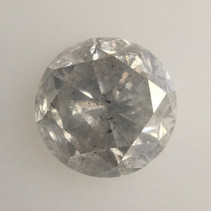 0.86 Ct Gray Color Round Brilliant Cut Natural Loose Diamond, 5.66 mm X 4.02 mm Natural Grey Diamond, SJ03/04