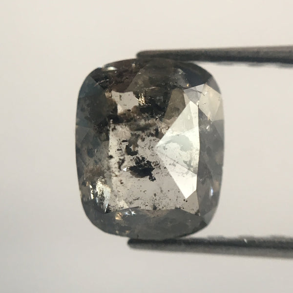 0.92 Ct Natural Loose Diamond Oval Shape Fancy Grey Color Rose Cut 6.32 mm x 5.20 mm x 2.63 mm, Beautiful Sparkling Natural Diamond SJ38/33
