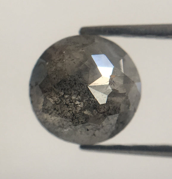 0.83 Ct Round Rose Cut Natural Loose Diamond, 5.65 mm X 3.00 mm Grey Color Rose Cut Diamond, Rare Rosecut Diamond Use For Jewelry SJ38/39