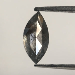 0.29 CT Grey Marquise Shaped Natural Brilliant Cut Loose Diamond, 6.07 mm x 2.97 mm x 2.09 mm Salt & pepper Rose Cut Loose Diamond SJ38/42