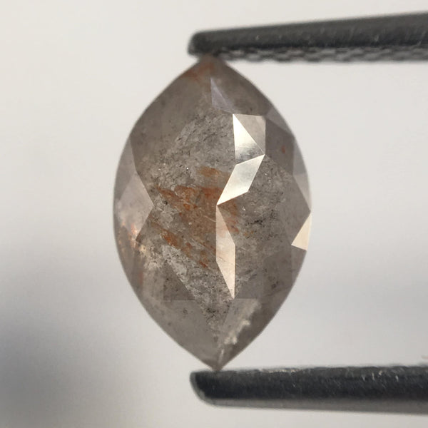 1.07 Ct Grey Marquise Shaped Natural Brilliant Cut Loose Diamond, 8.66 mm x 5.36 mm x 3.21 mm Fancy Gray Rose Cut Loose Diamond SJ38/64
