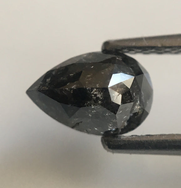 1.05 Ct Grey Black Color Fancy Shape Natural Loose Diamond, 7.28 mm X 4.92 mm X 3.47 mm Pear Natural Loose Diamond Use for Jewelry AJ14/09