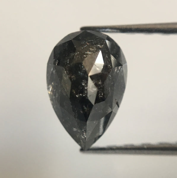 1.05 Ct Grey Black Color Fancy Shape Natural Loose Diamond, 7.28 mm X 4.92 mm X 3.47 mm Pear Natural Loose Diamond Use for Jewelry AJ14/09