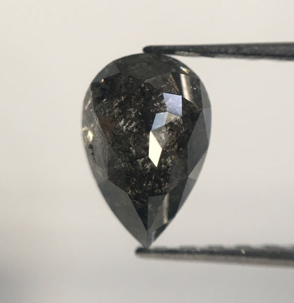 1.12 Ct Black Color Fancy Shape Natural Loose Diamond, 7.45 mm X 4.98 mm X 3.68 mm Pear Natural Loose Diamond Use for Jewelry AJ14/17
