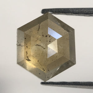 0.87 Ct Natural Light Greenish Color Hexagon Shape Loose Diamond, 6.17 mm x 5.37 mm X 3.05 mm geometric shapes Natural Loose Diamond AJ11/17
