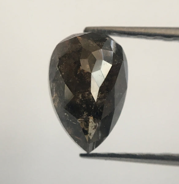 1.16 Ct Grey Black Color Fancy Shape Natural Loose Diamond, 7.29 mm X 4.95 mm X 3.43 mm Pear Natural Loose Diamond Use for Jewelry AJ14/24