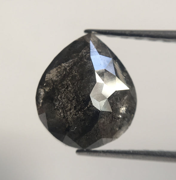 1.90 Ct Fancy Dark Gray Pear Shape Natural Loose Diamond, 8.83 mm X 7.64 mm X 3.48 mm Pear Natural Loose Diamond Use for Jewelry AJ14/31