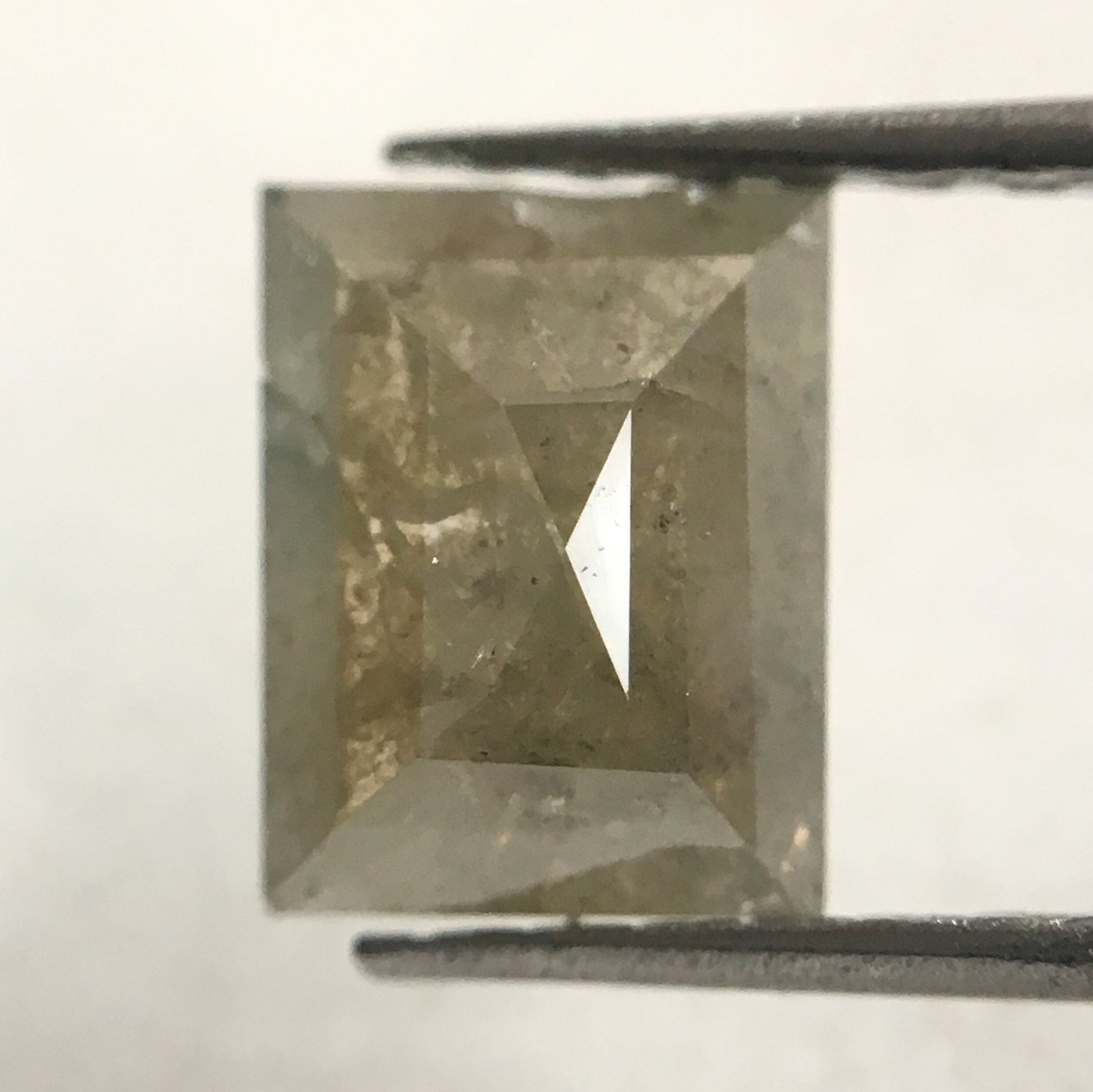 1.14 Ct Yellowish Grey Color Rectangle Shape Natural Diamond, 7.23 mm X 5.72 mm X 2.58 mm Fancy Shape Natural Loose Diamond AJ12/09