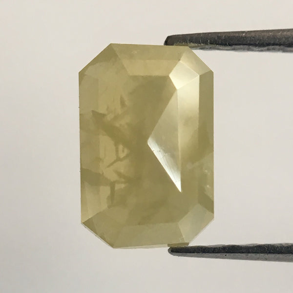 0.70 Ct Yellow Color Emerald Cut Rustic Natural Loose Diamond, 6.63 mm X 4.41 mm X 2.10 mm Natural Loose Diamond For Jewelry AJ12/20
