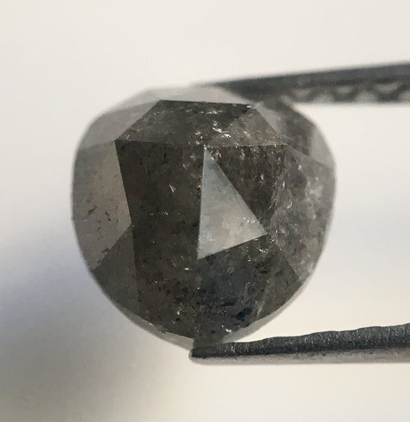 1.51 Ct Gray Black Color Fancy Shape Natural Loose Diamond, 6.98 mm X 6.57 mm X 4.08 mm Brilliant Pear Natural Loose Diamond AJ12/32