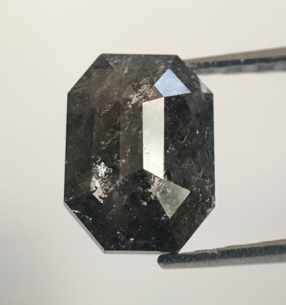 0.95 Ct Natural Dark Gray Emerald shape Loose Diamond, 6.86 m x 5.08 mm x 2.40 mm Emerald shape natural loose diamond for jewelry AJ14/54