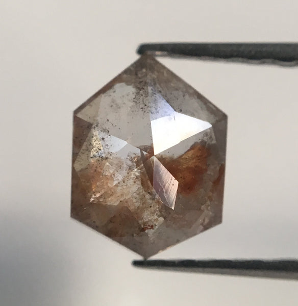 0.93 Ct Genuine Fancy Brown White Color Fancy Cut Natural Loose Diamond, 7.12 mm X 5.34 mm X 2.80 mm Natural Loose Diamond AJ12/41