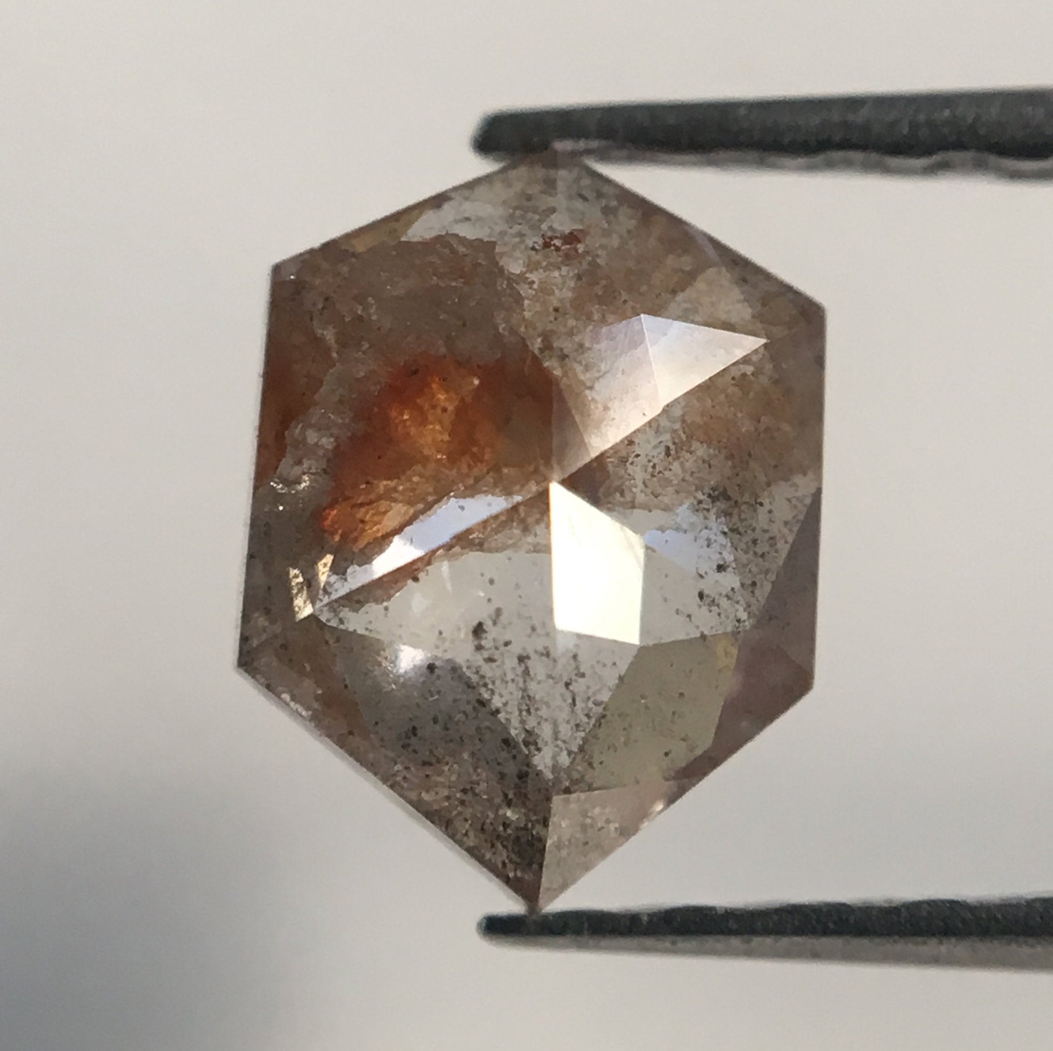 0.93 Ct Genuine Fancy Brown White Color Fancy Cut Natural Loose Diamond, 7.12 mm X 5.34 mm X 2.80 mm Natural Loose Diamond AJ12/41