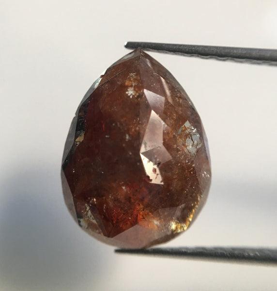 7.14 Ct Pair Of Pear Cut Natural Loose Diamond Reddish Brown Color, 12.64 mm X 9.58 mm  X 4.14 mm Fancy Color Natural Loose Diamond AJ12/47
