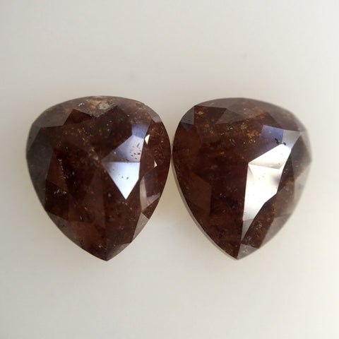4.15 Ct Reddish Brown Color Pear Shape Natural Loose Diamond, 9.53 mm x 8.23 mm X 3.17 mm Pair Of Pear Cut Natural Diamonds AJ13/06