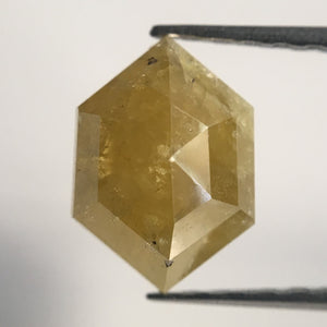 1.55 Ct Yellow Color Hexagon Shape Natural Loose Diamond, 8.98 mm x 6.48 mm X 3.40 mm Hexagon Shape Natural Loose Rustic Diamond AJ13/08