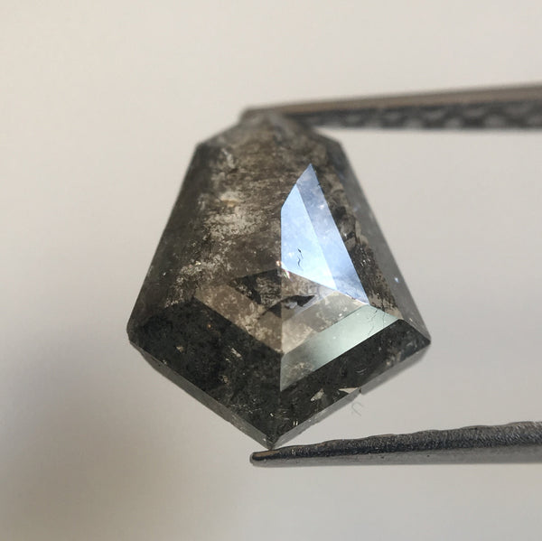 Natural Shield Shape loose Diamond 1.42 Ct 9.37 mm X 7.35 mm X 2.60 mm Fancy Grey, Polished Diamond best for engagement AJ14/75