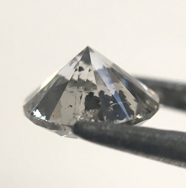 0.35 Ct Fancy Gray Round Brilliant Cut Natural Loose Rustic Diamond, 4.43 mm X 2.72 mm Salt and Pepper Natural Grey Loose Diamond, SJ03/24