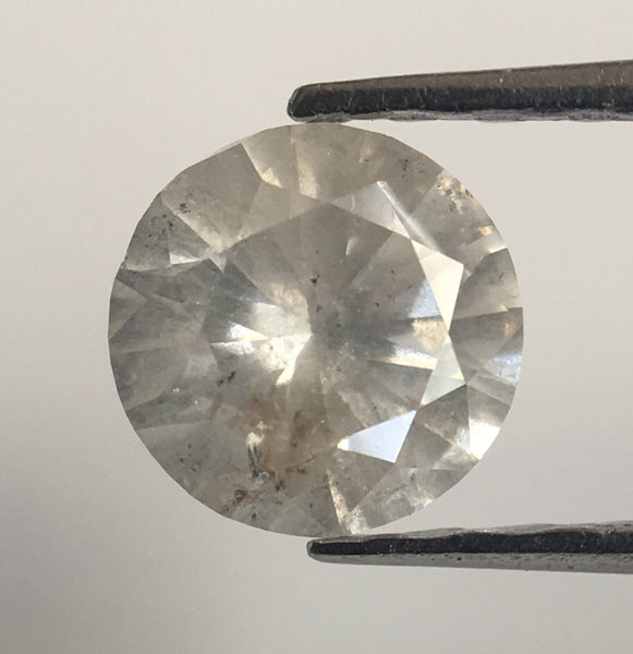 0.45 Ct Fancy Gray Round Brilliant Cut Natural Loose Rustic Diamond, 4.93 mm X 2.95 mm Salt and Pepper Natural Grey Loose Diamond, SJ03/31