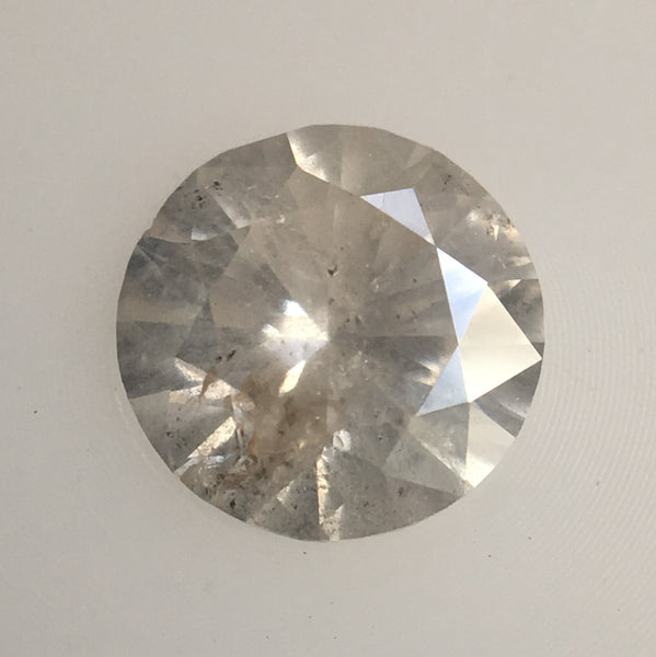 0.45 Ct Fancy Gray Round Brilliant Cut Natural Loose Rustic Diamond, 4.93 mm X 2.95 mm Salt and Pepper Natural Grey Loose Diamond, SJ03/31