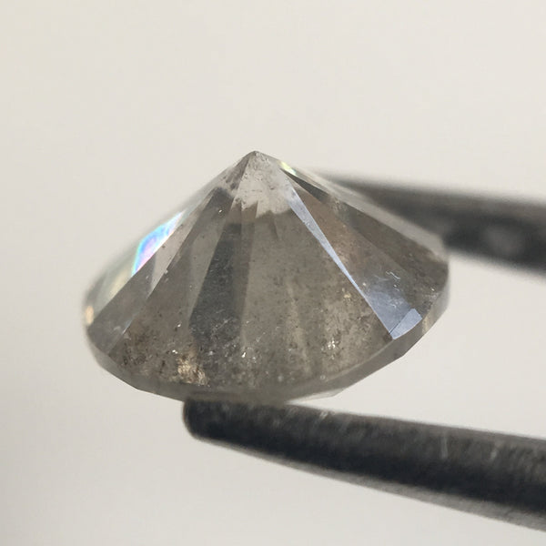 0.51 Ct Fancy Gray Color Round Brilliant Cut Natural Loose Diamond, 5.17 mm X 2.92 mm Grey Round Loose Diamond, SJ03/34