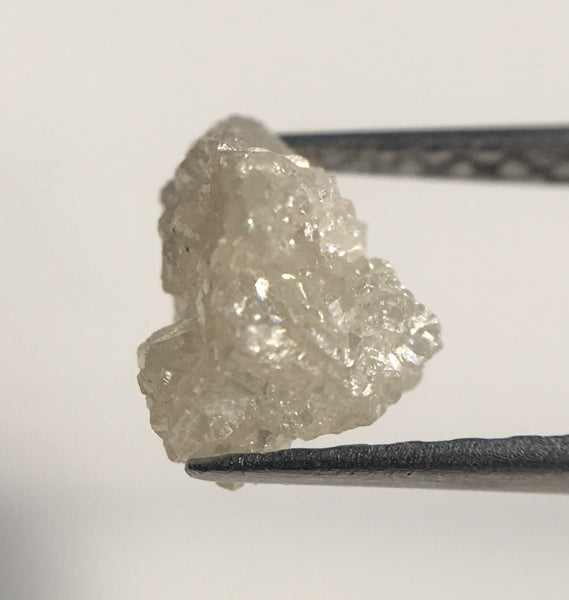 1.38 Ct Natural Raw Rough Uncut Loose Diamond 7.35 mm x 5.16 mm Grey Color, Natural Raw Loose Diamond from South Africa SJ24/92