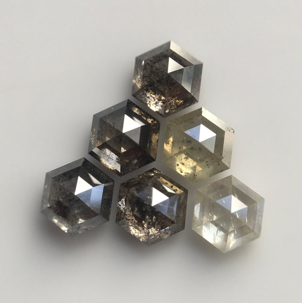 1.54 Ct 6 Pcs Hexagon Shape Natural Loose Diamond, 3.28 mm to 4.06 mm Fancy Hexagon Cut loose diamond SJ28/36
