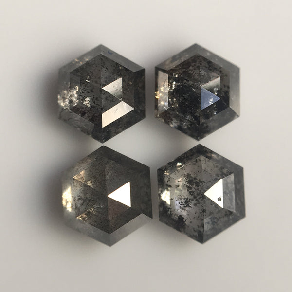 4 Pcs Hexagon Shape Natural Loose Diamond, 0.98 Ct 4.00 mm to 4.06 mm Fancy Color Hexagon Cut loose diamond Use for Jewellery making SJ28/37