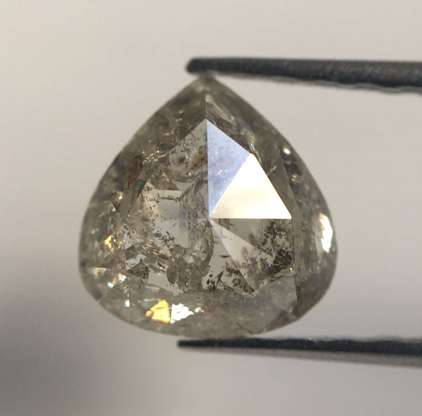1.15 Ct Natural Loose Diamond Fancy Grey Color Pear Cut, 6.77 mm X 6.56 mm x 3.46 mm Excellent Natural Loose Diamond for Jewellery SJ28/61