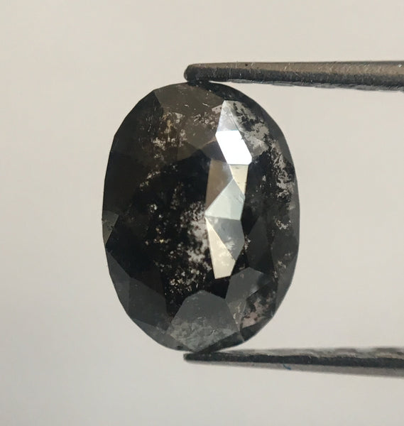 0.67 Ct Oval Cut Fancy Gray Color Natural Loose Diamond, 7.05 mm X 5.18 mm X2.05 mm Grey Oval Shape Rose Cut Natural Loose Diamond AJ14/08