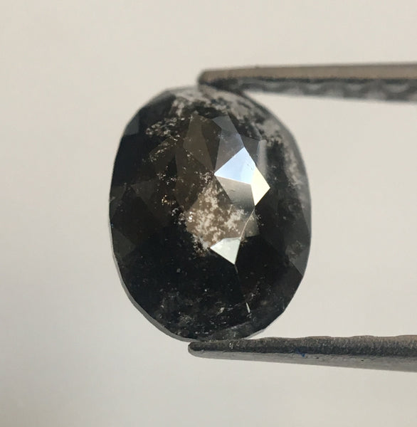 0.67 Ct Oval Cut Fancy Gray Color Natural Loose Diamond, 7.05 mm X 5.18 mm X2.05 mm Grey Oval Shape Rose Cut Natural Loose Diamond AJ14/08