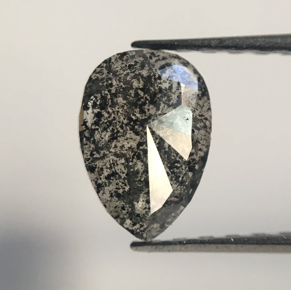 0.70 Ct Black grey Color Fancy Shape Natural Loose Diamond, 7.68 mm X 5.41 mm X 1.76 mm Pear Natural Loose Diamond Use for Jewelry AJ14/19