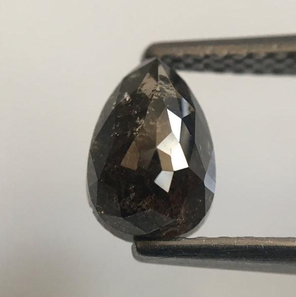 1.16 Ct Grey Black Color Fancy Shape Natural Loose Diamond, 7.29 mm X 4.95 mm X 3.43 mm Pear Natural Loose Diamond Use for Jewelry AJ14/24